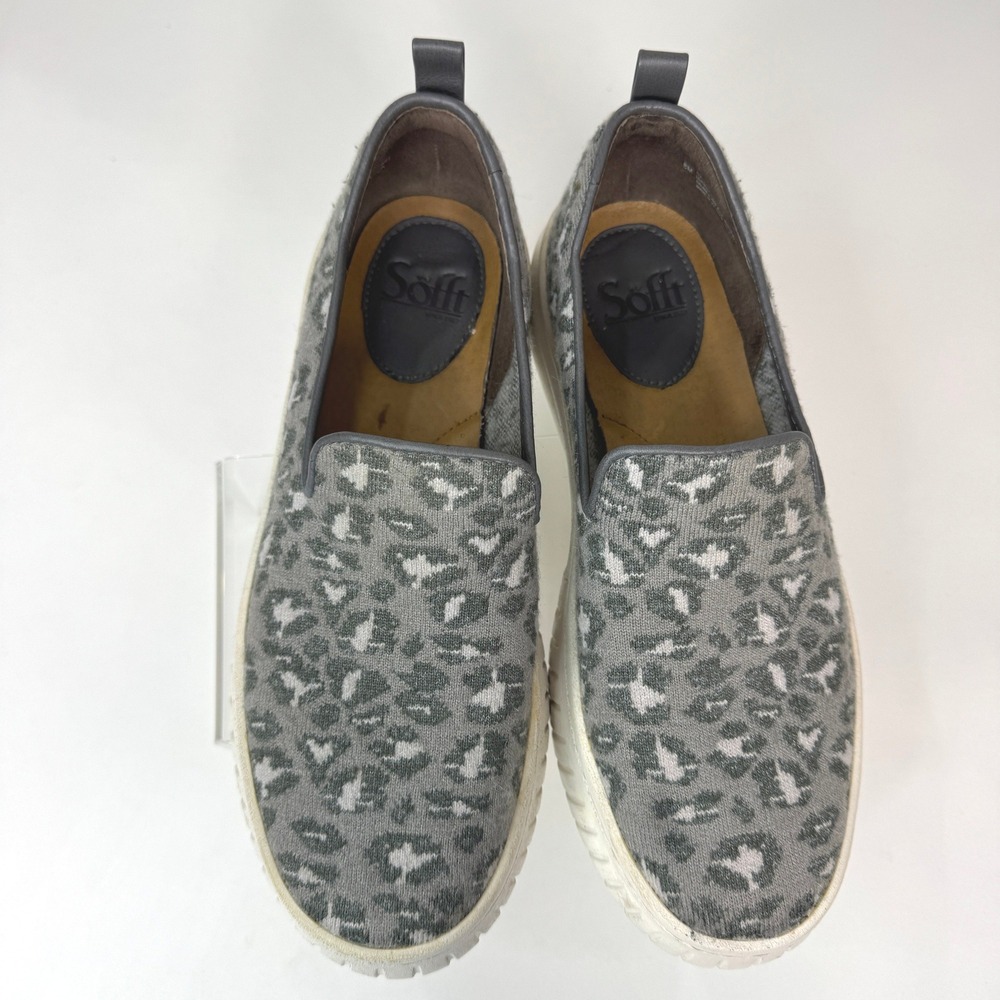 Sofft Somers Leopard Platform Slip On Sneakers Womens 8 Gray Chic - Picture 3 of 8